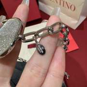Uubags Valentino VLogo crystal-embellished chain belt silver - 6