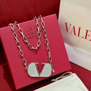 Uubags Valentino VLogo crystal-embellished chain belt silver - 5