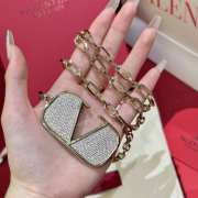 Uubags Valentino VLogo crystal-embellished chain belt gold - 3