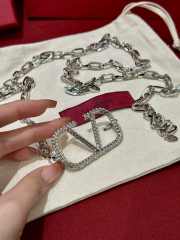 Uubags Valentino Vlogo Signature Silver Chain Belt in Palladium/crystal - 5