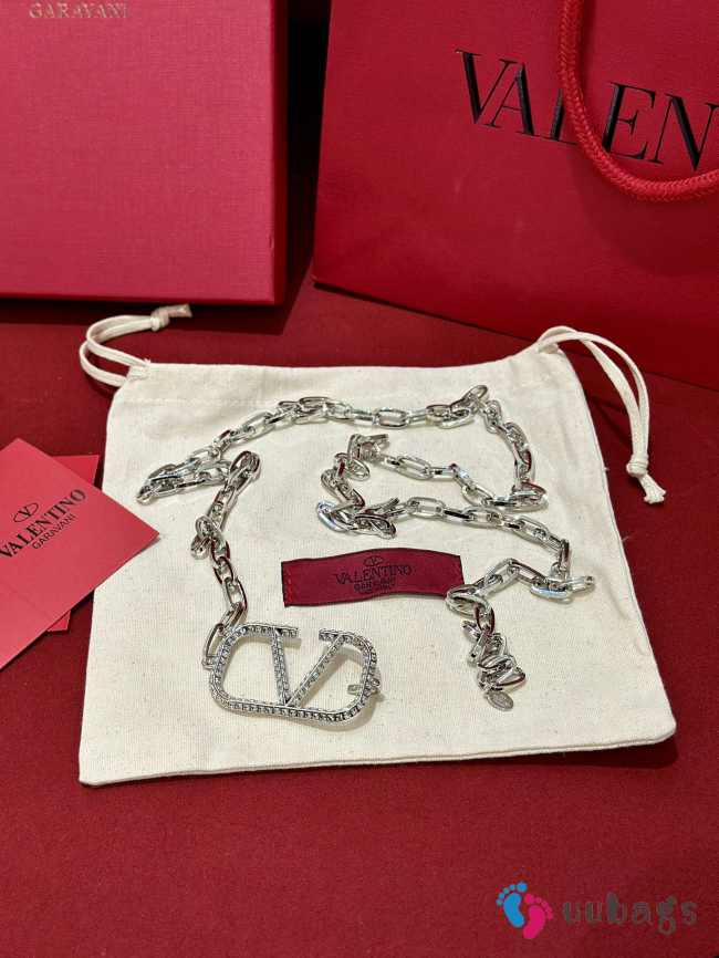 Uubags Valentino Vlogo Signature Silver Chain Belt in Palladium/crystal - 1