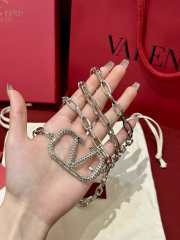 Uubags Valentino Vlogo Signature Silver Chain Belt in Palladium/crystal - 3