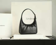 Uubags YSL Calypso Mini Hobo Bag in Plunged Lambskin Black 20x12x5cm - 2