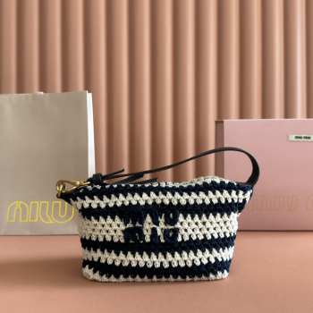 Uubags Miu Miu Crochet pouch bag in blue/white 19x14x10cm