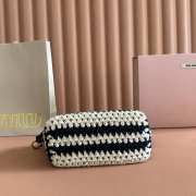 Uubags Miu Miu Crochet pouch bag in blue/white 19x14x10cm - 5