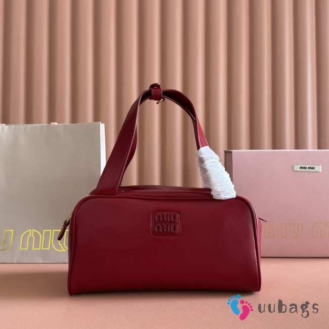 Uubags Miu Miu leather top-handle bag ruby red 28x15x13cm - 1