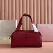 Uubags Miu Miu leather top-handle bag ruby red 28x15x13cm - 1