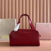 Uubags Miu Miu leather top-handle bag ruby red 28x15x13cm - 6