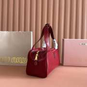 Uubags Miu Miu leather top-handle bag ruby red 28x15x13cm - 5