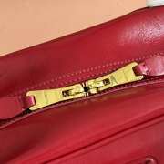 Uubags Miu Miu leather top-handle bag ruby red 28x15x13cm - 3