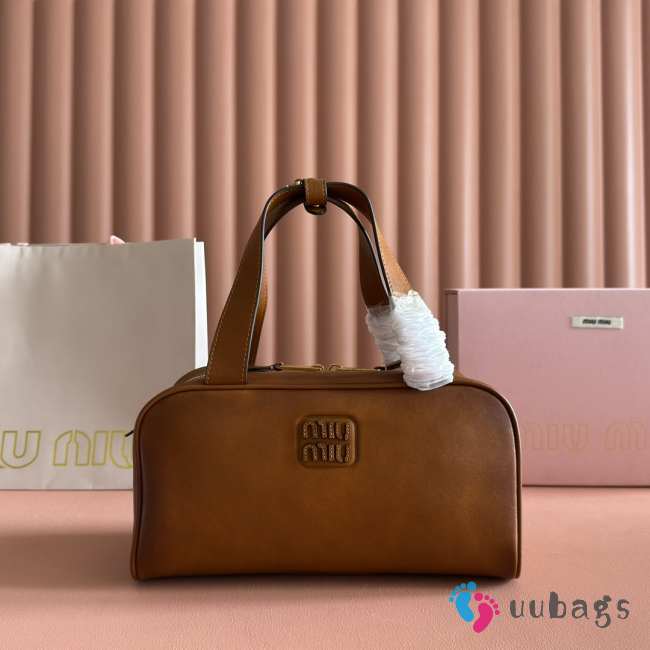 Uubags Miu Miu leather top-handle bag brown 28x15x13cm - 1