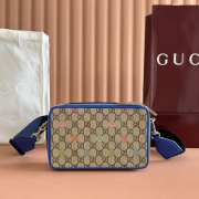 Uubags Gucci multicolor small bag blue leather trim 22.5x14x7.5cm - 1
