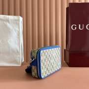 Uubags Gucci multicolor small bag blue leather trim 22.5x14x7.5cm - 5