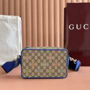 Uubags Gucci multicolor small bag blue leather trim 22.5x14x7.5cm - 4