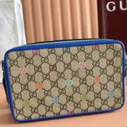 Uubags Gucci multicolor small bag blue leather trim 22.5x14x7.5cm - 3