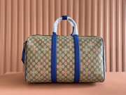 Uubags Gucci multicolor medium travel bag blue leather trim 45x30x24.5cm - 6