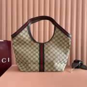 Uubags Gucci Giglio medium tote bag beige and dark brown GG canvas 50x47x14cm - 4