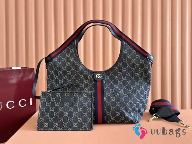 Uubags Gucci Giglio medium tote bag black GG canvas 50x47x14cm - 1