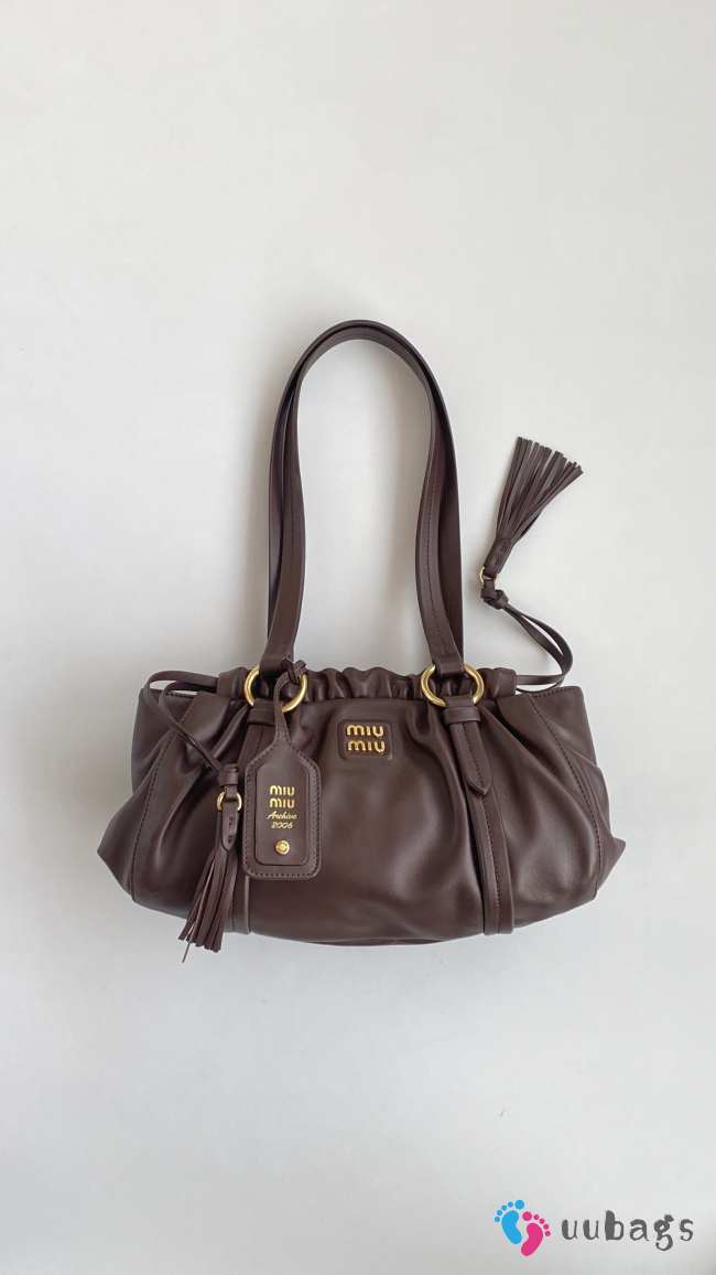 Uubags Miu Miu Joie Nappa Leather Bag in Brown 32x16x10.5cm - 1