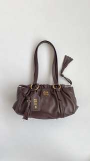 Uubags Miu Miu Joie Nappa Leather Bag in Brown 32x16x10.5cm - 1