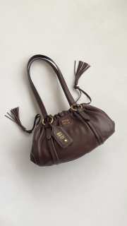 Uubags Miu Miu Joie Nappa Leather Bag in Brown 32x16x10.5cm - 3