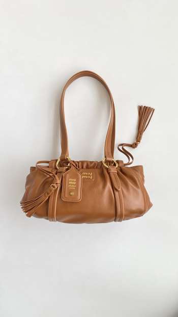 Uubags Miu Miu Joie Nappa Leather Bag in Caramel 32x16x10.5cm