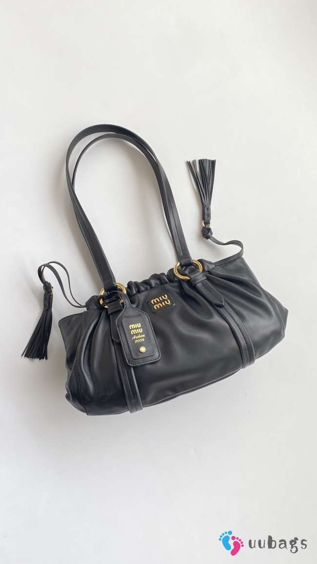 Uubags Miu Miu Joie Nappa Leather Bag in Black 32x16x10.5cm - 1