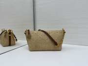 Uubags Diorstar chain dumpling bag beige raffia-effect fabric with cannage pattern 22x14.5x10cm - 6
