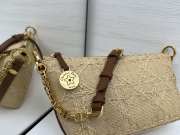 Uubags Diorstar chain dumpling bag beige raffia-effect fabric with cannage pattern 22x14.5x10cm - 5