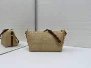 Uubags Diorstar chain dumpling bag beige raffia-effect fabric with cannage pattern 22x14.5x10cm - 3
