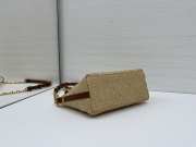 Uubags Diorstar chain dumpling bag beige raffia-effect fabric with cannage pattern 22x14.5x10cm - 2