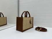 Uubags Mini Dior Book Tote Bag Beige Cannage Raffia 21.5x13x7.5cm - 6