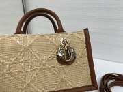 Uubags Mini Dior Book Tote Bag Beige Cannage Raffia 21.5x13x7.5cm - 3