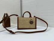 Uubags Mini Dior Book Tote Bag Beige Cannage Raffia 21.5x13x7.5cm - 2