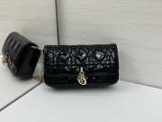 Uubags My Dior phone pouch Dior Talk black cannage-patterned glossy calf leather 18.5x10x4cm - 3