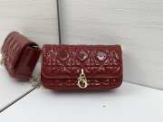 Uubags My Dior phone pouch Dior Talk red cannage-patterned glossy calf leather 18.5x10x4cm - 4
