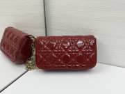 Uubags My Dior phone pouch Dior Talk red cannage-patterned glossy calf leather 18.5x10x4cm - 3