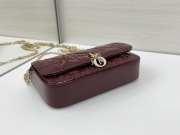 Uubags My Dior phone pouch Dior Talk burgundy cannage-patterned glossy calf leather 18.5x10x4cm - 6