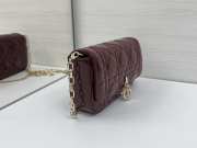 Uubags My Dior phone pouch Dior Talk burgundy cannage-patterned glossy calf leather 18.5x10x4cm - 5