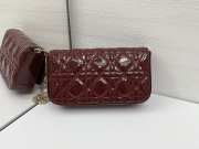 Uubags My Dior phone pouch Dior Talk burgundy cannage-patterned glossy calf leather 18.5x10x4cm - 4