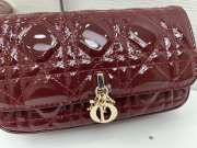 Uubags My Dior phone pouch Dior Talk burgundy cannage-patterned glossy calf leather 18.5x10x4cm - 3