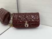 Uubags My Dior phone pouch Dior Talk burgundy cannage-patterned glossy calf leather 18.5x10x4cm - 2