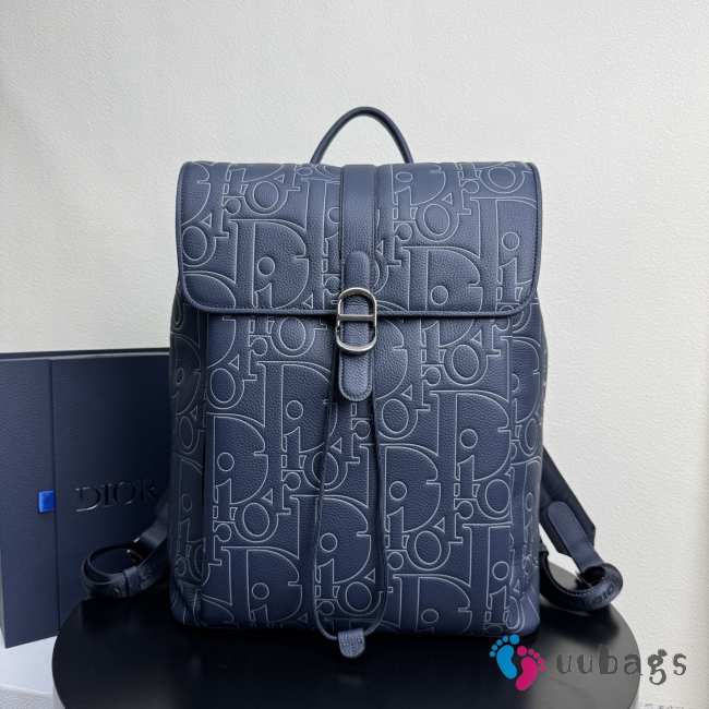 Uubags Dior Daily Backpack with Flap Navy Blue 30.5x41.5x15.5cm - 1