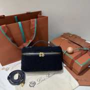 Uubags Loro Piana Extra Pocket 19 Cashfur Smooth Bag In Navy Blue 19x7x12cm - 1
