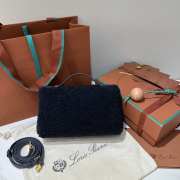Uubags Loro Piana Extra Pocket 19 Cashfur Smooth Bag In Navy Blue 19x7x12cm - 3