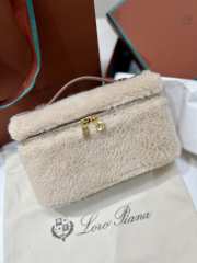 Uubags Loro Piana Extra Pocket 19 Cashfur Smooth Bag In Paper/Caramel Sugar 19x7x12cm - 6