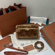 Uubags Loro Piana Extra Pocket 19 Cashfur Smooth Bag In Dark Brown 19x7x12cm - 1