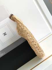 Uubags Celine classic panier hobo bag in natural /tan raffia and calfskin 33x16x4cm - 2