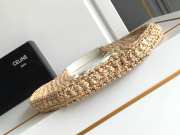 Uubags Celine classic panier hobo bag in natural /white raffia and calfskin 33x16x4cm - 4