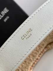 Uubags Celine classic panier hobo bag in natural /white raffia and calfskin 33x16x4cm - 3